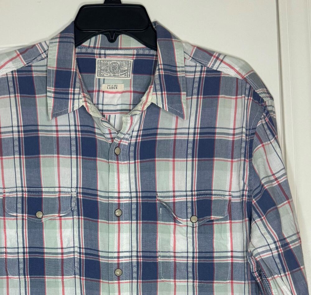 Lucky Brand Men's Buffalo Plaid Long sleeve Shirt Size Large